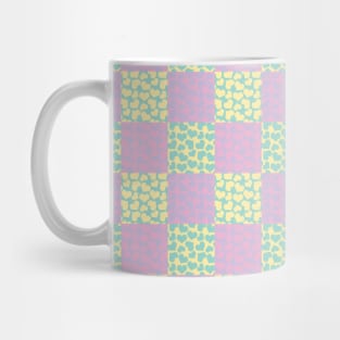 Checkered Love - Pastel Pink, Yellow, Purple and Green Mug